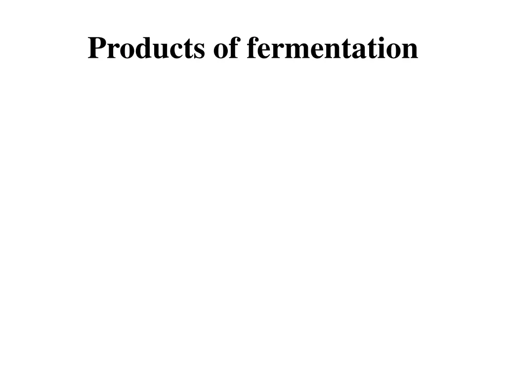 products of fermentation