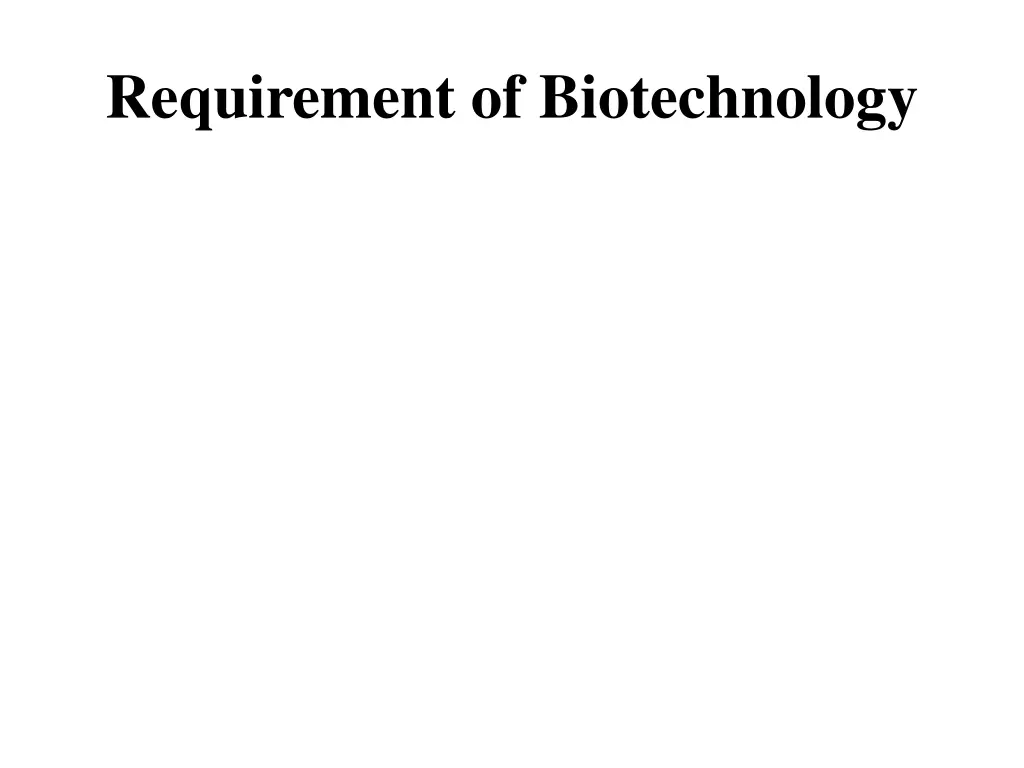 requirement of biotechnology