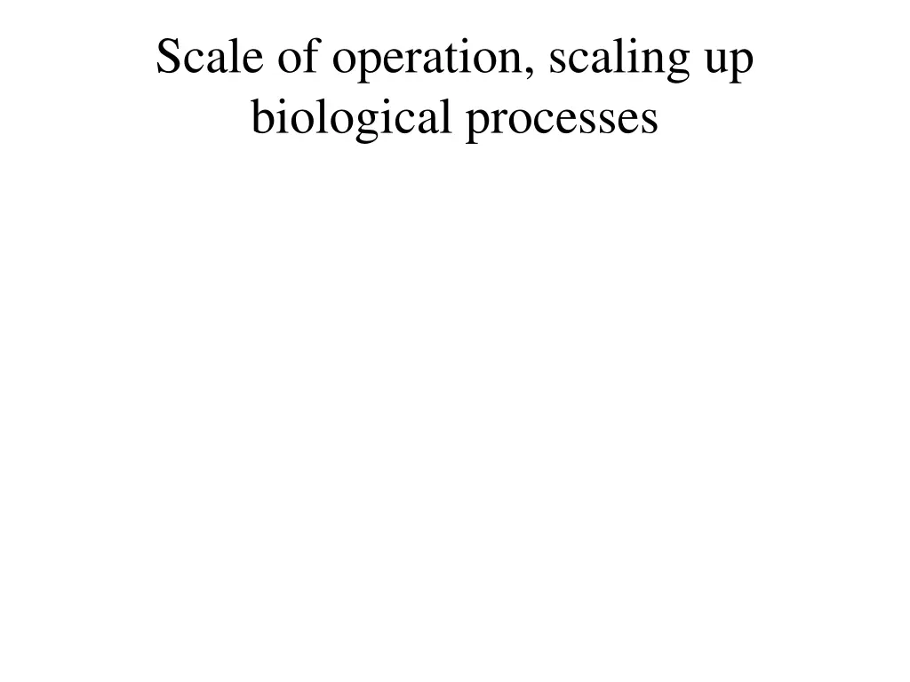 scale of operation scaling up biological processes