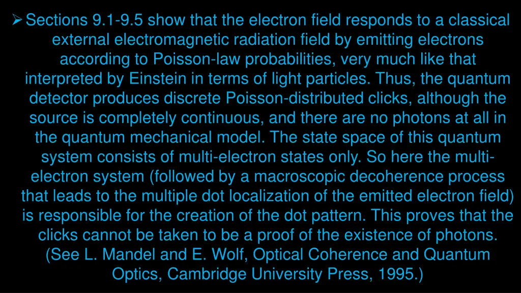 sections 9 1 9 5 show that the electron field