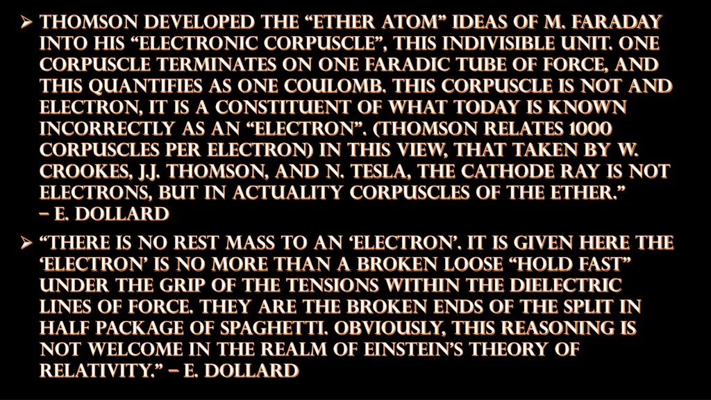 thomson developed the ether atom ideas