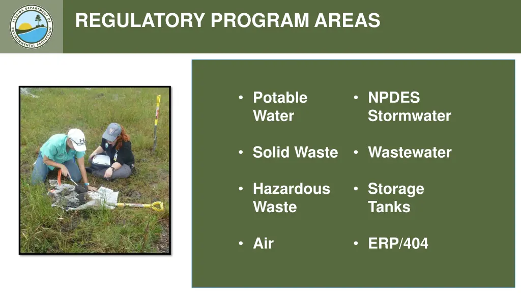 regulatory program areas