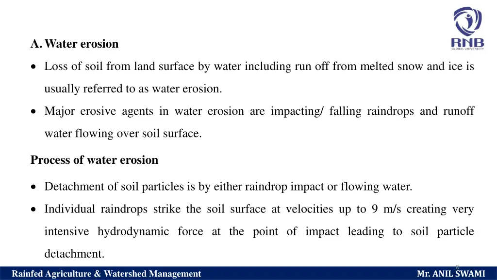 a water erosion