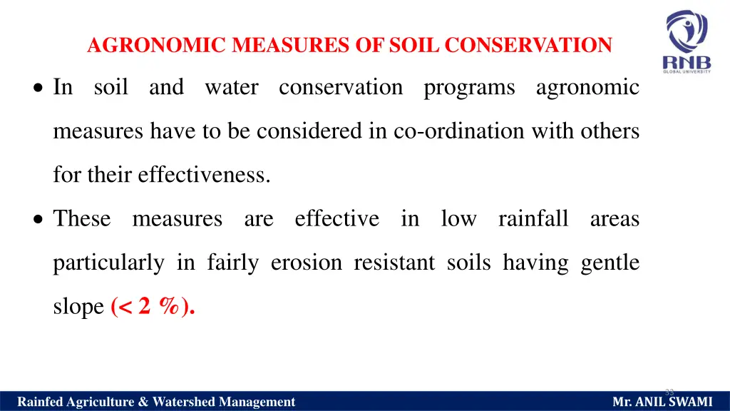 agronomic measures of soil conservation