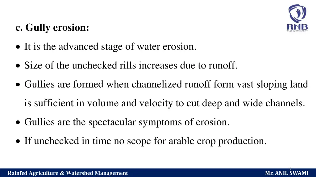 c gully erosion