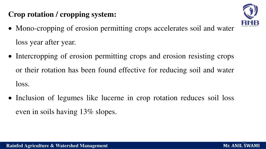 crop rotation cropping system