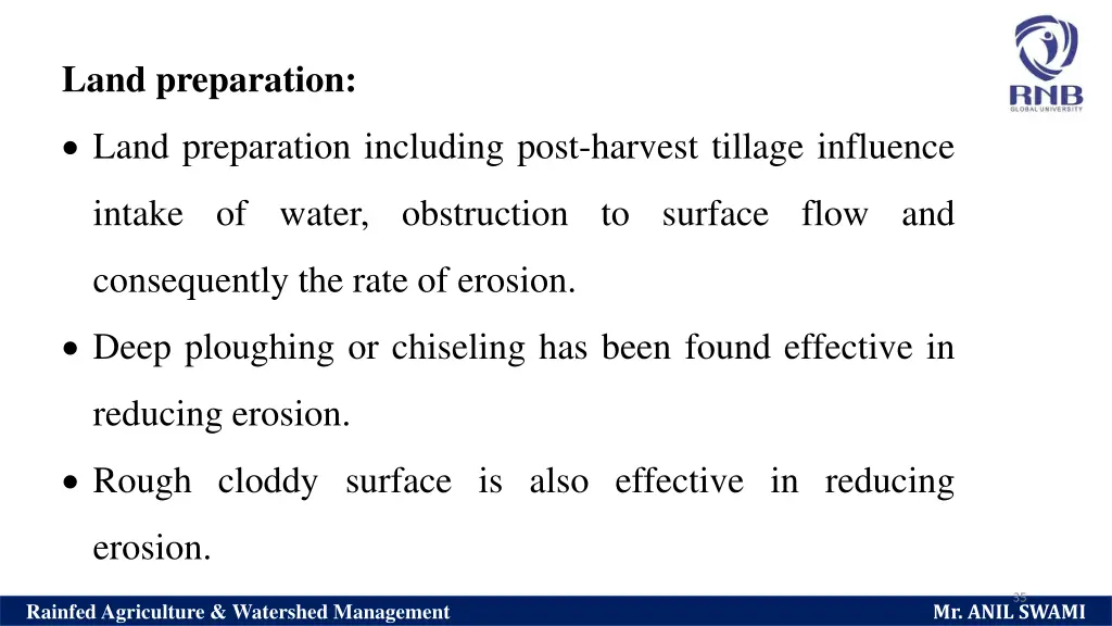 land preparation