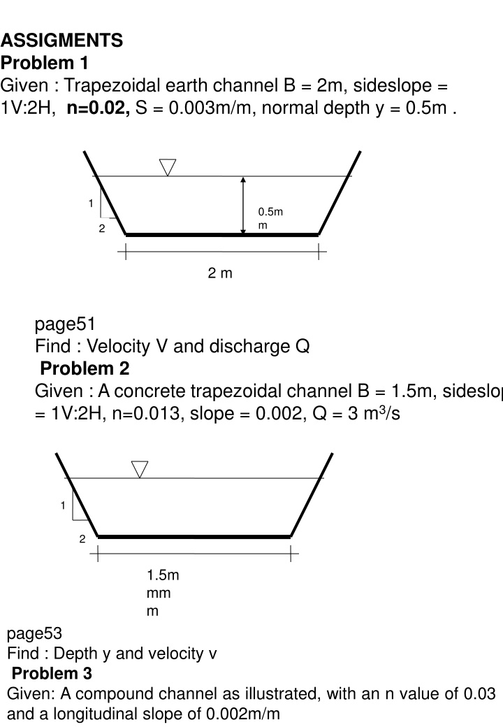 assigments problem 1 given trapezoidal earth