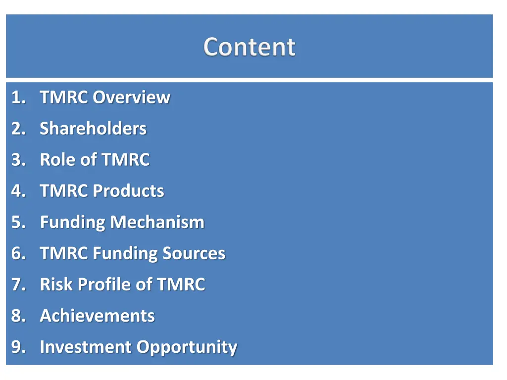 1 tmrc overview