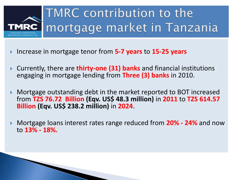 increase in mortgage tenor from 5 7 years