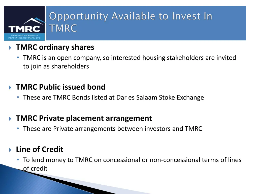 tmrc ordinary shares tmrc is an open company