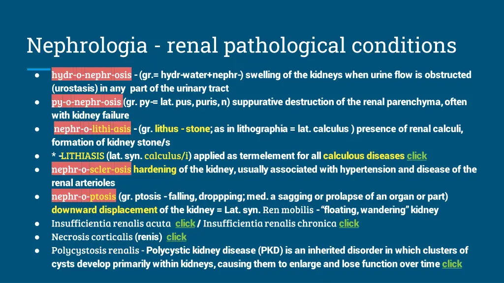 nephrologia renal pathological conditions