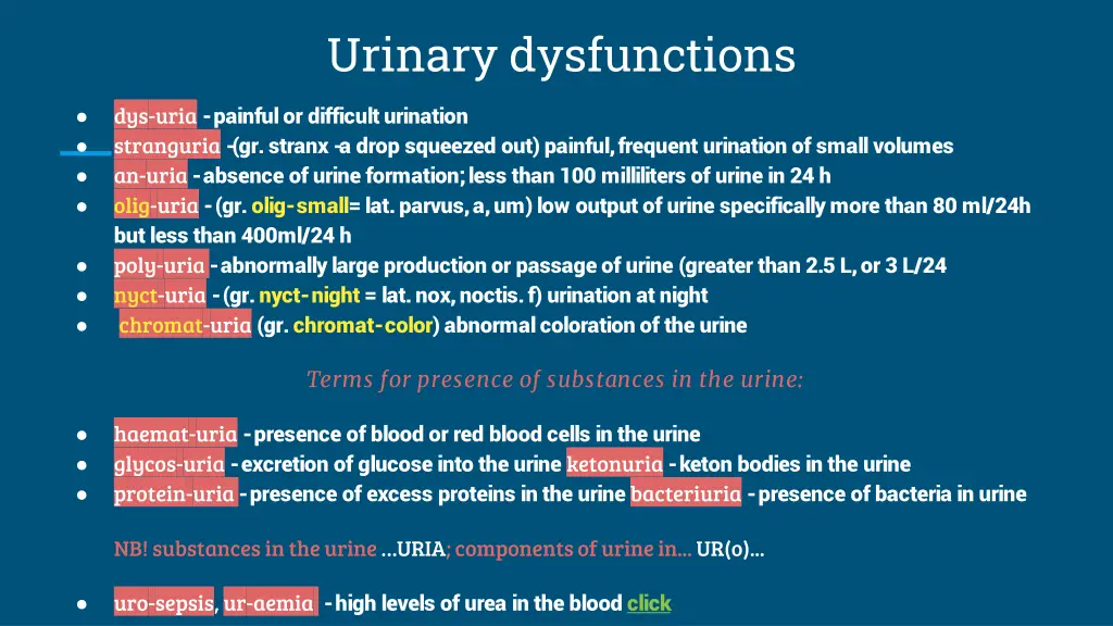 urinary dysfunctions