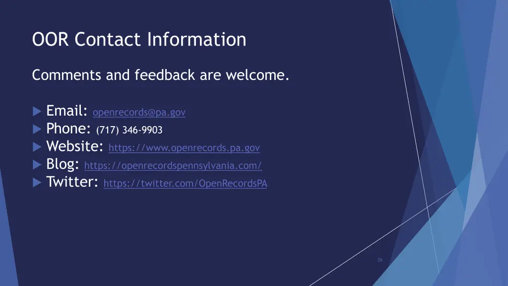 oor contact information