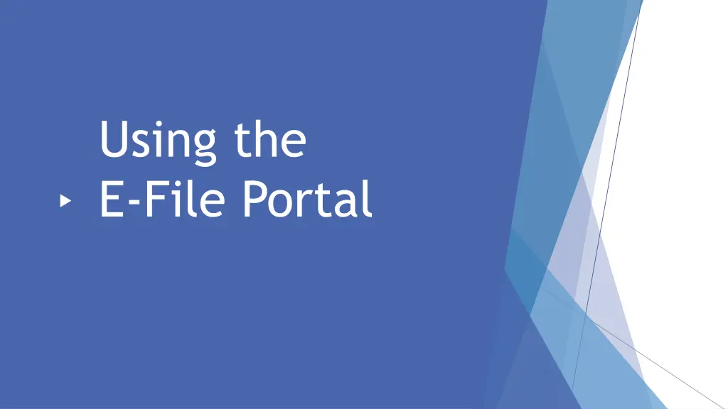 using the e file portal