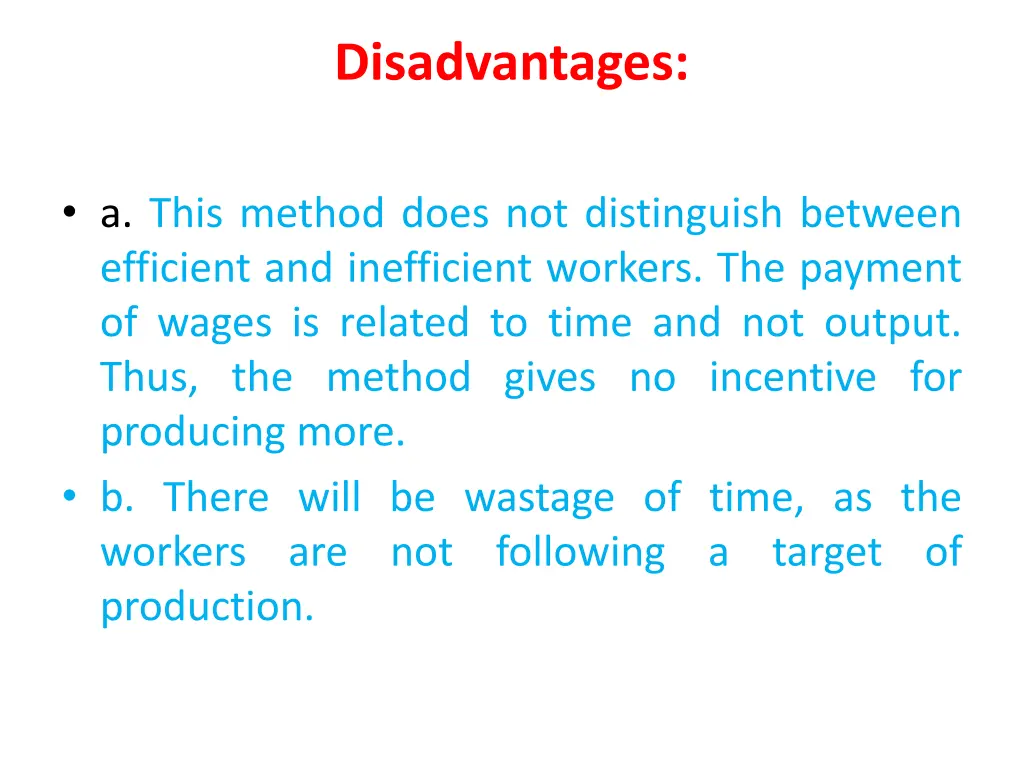 disadvantages