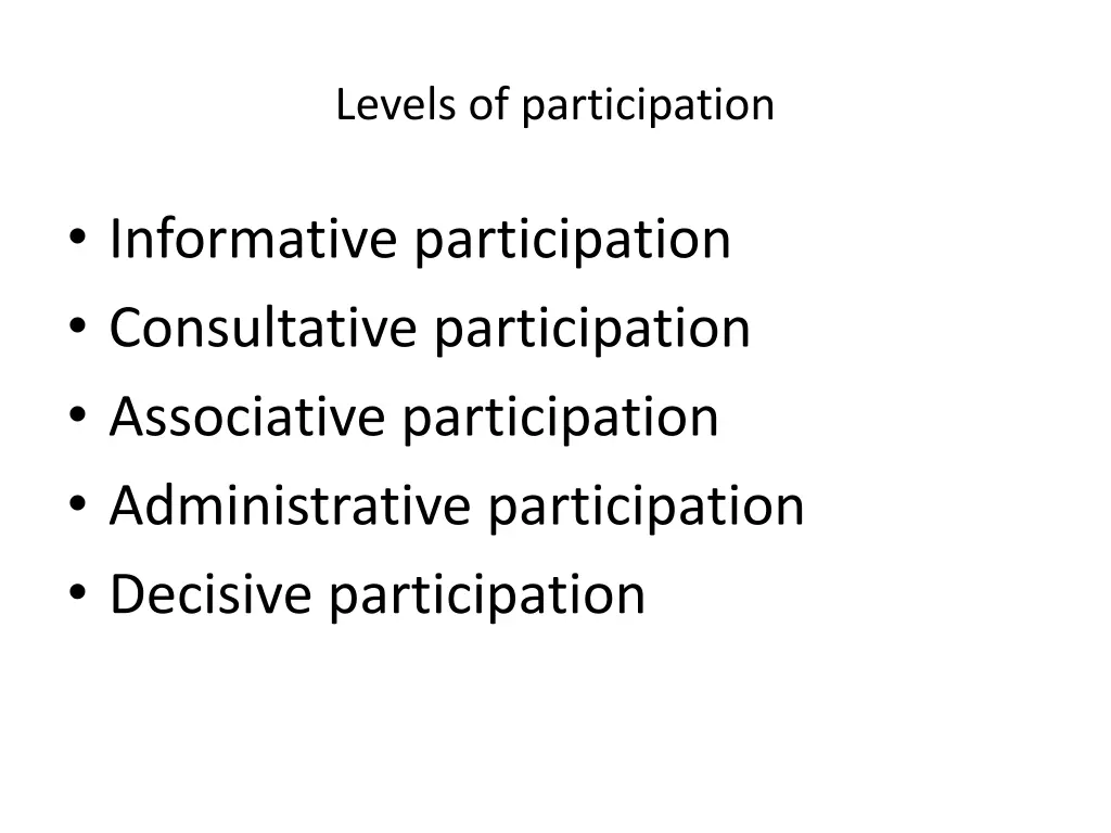 levels of participation