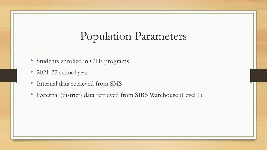 population parameters