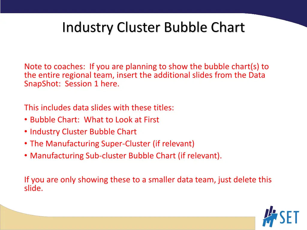 industry cluster bubble chart