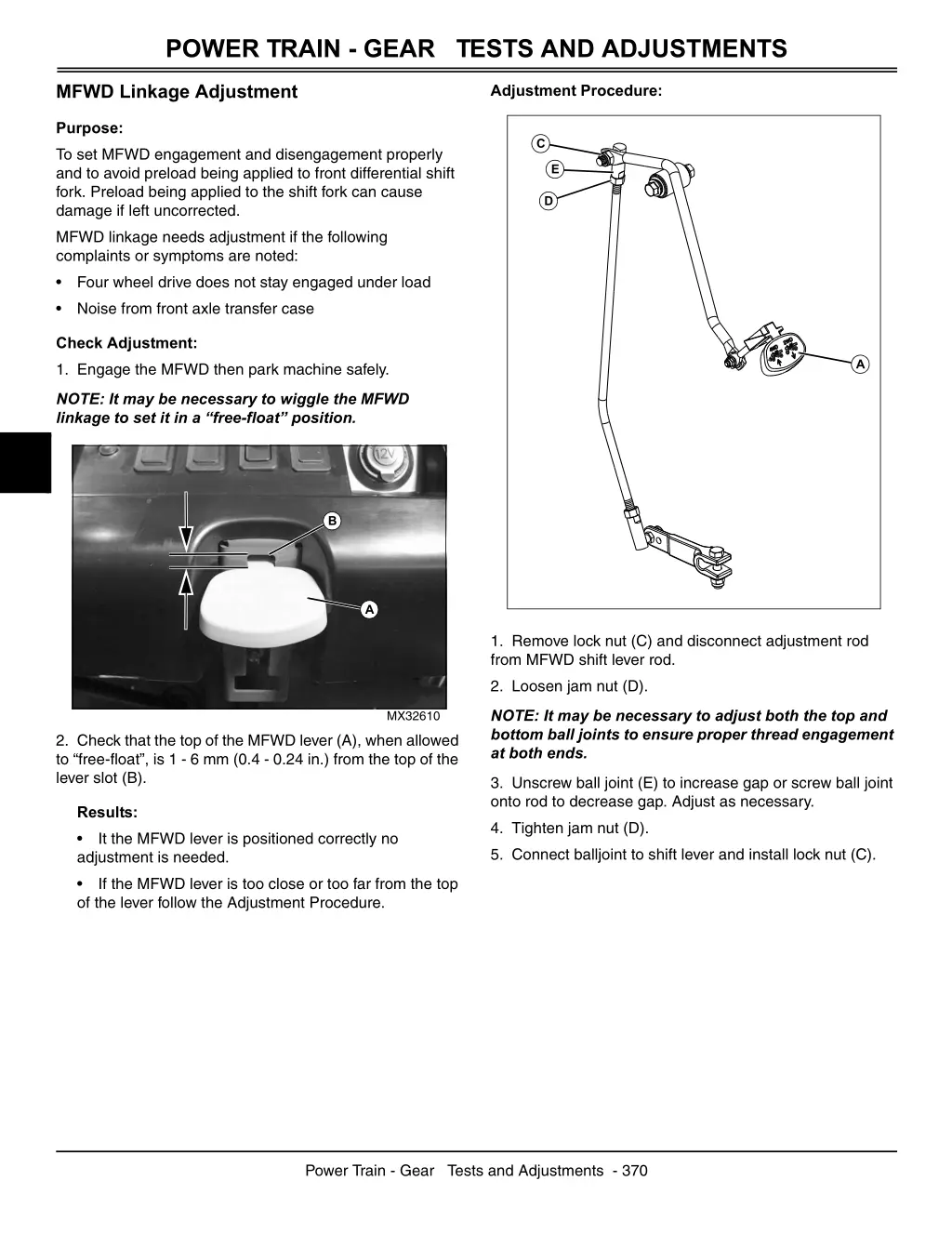 power train gear tests and adjustments 2