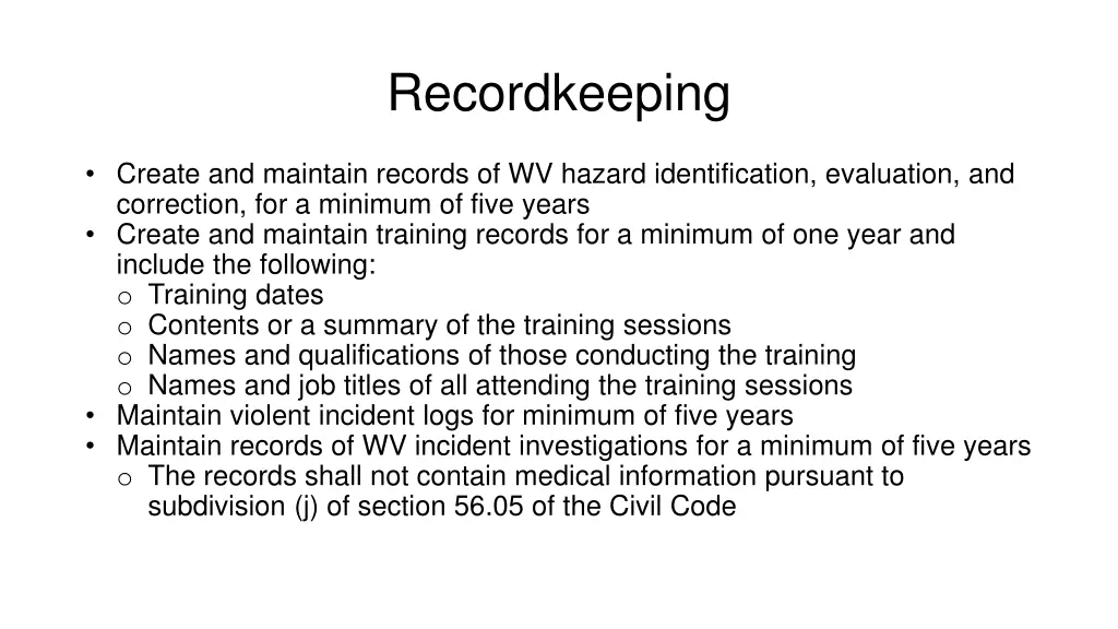 recordkeeping