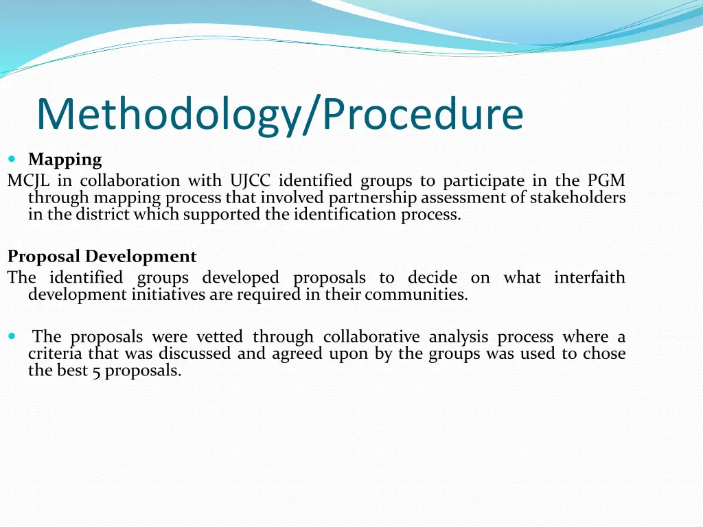 methodology procedure