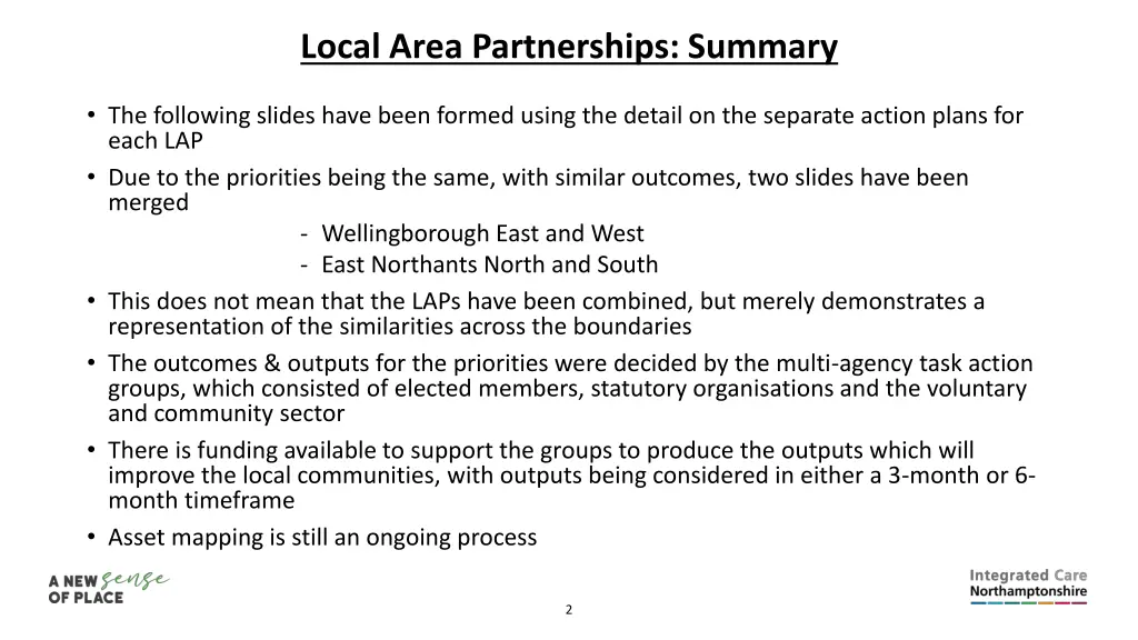 local area partnerships summary