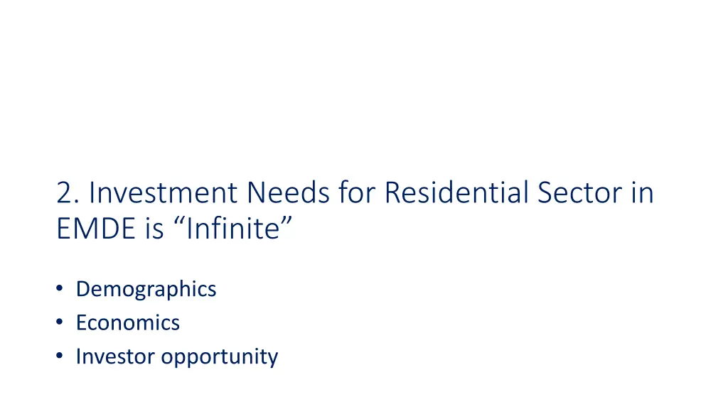 2 investment needs for residential sector in emde