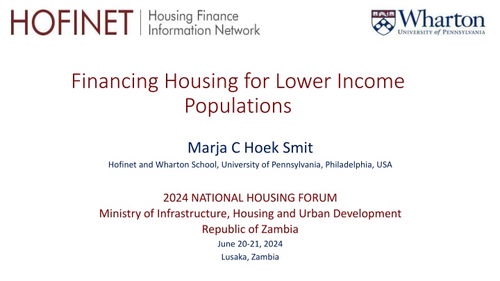 financing housing for lower income populations