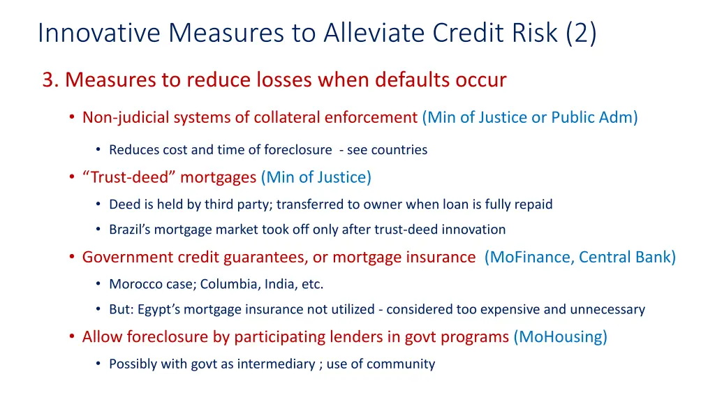 innovative measures to alleviate credit risk 2