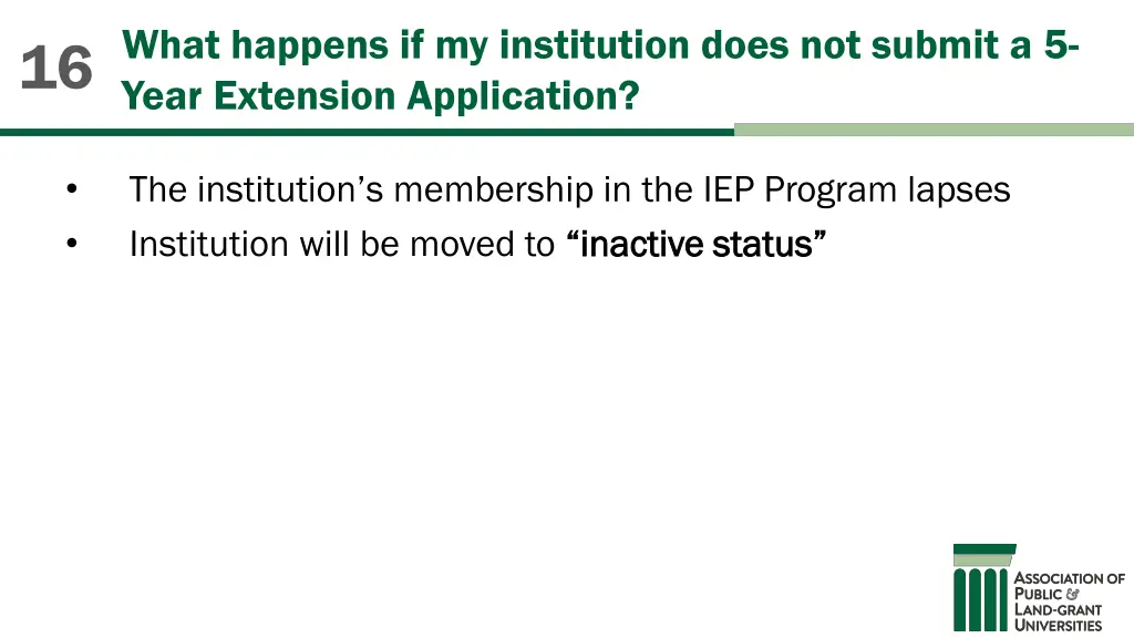 what happens if my institution does not submit