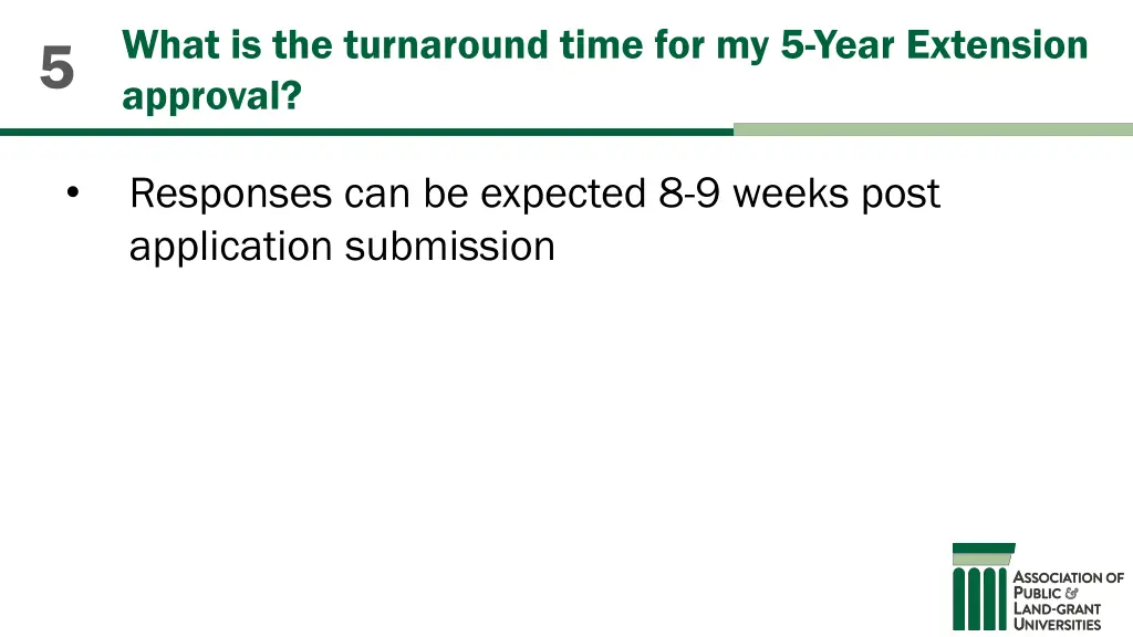 what is the turnaround time for my 5 year