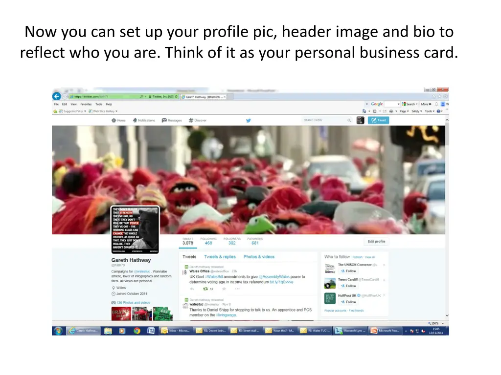 now you can set up your profile pic header image