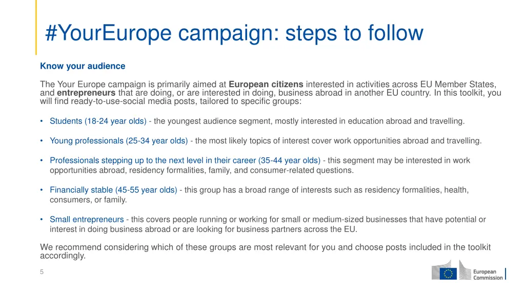 youreurope campaign steps to follow