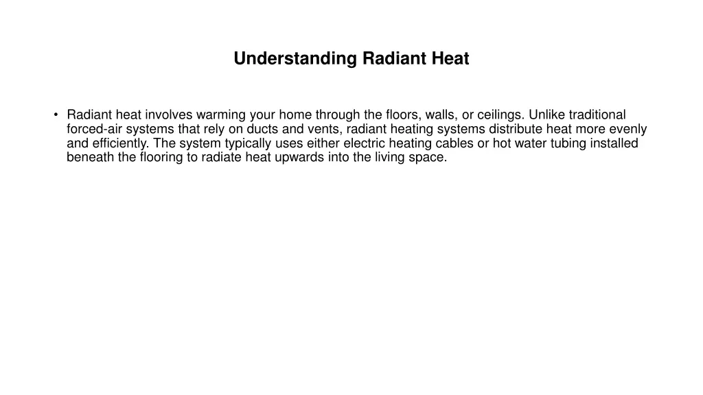 understanding radiant heat