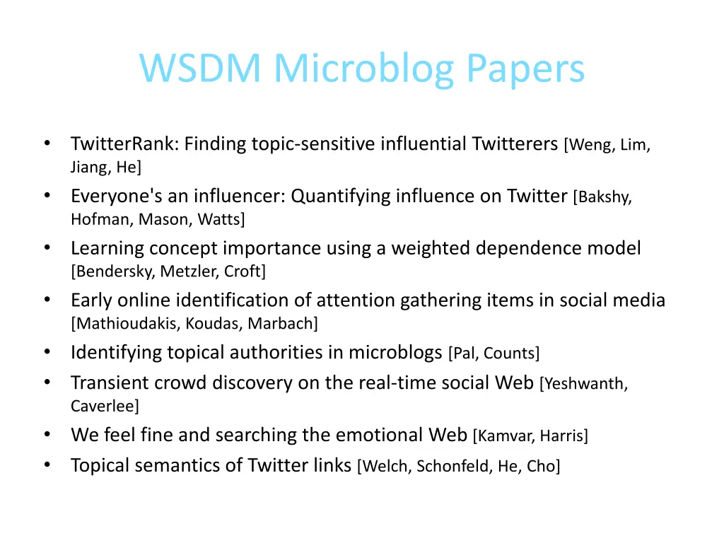 wsdm microblog papers