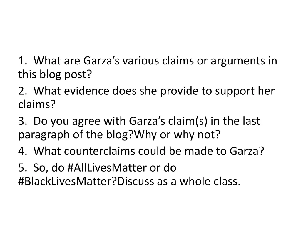 1 what are garza s various claims or arguments