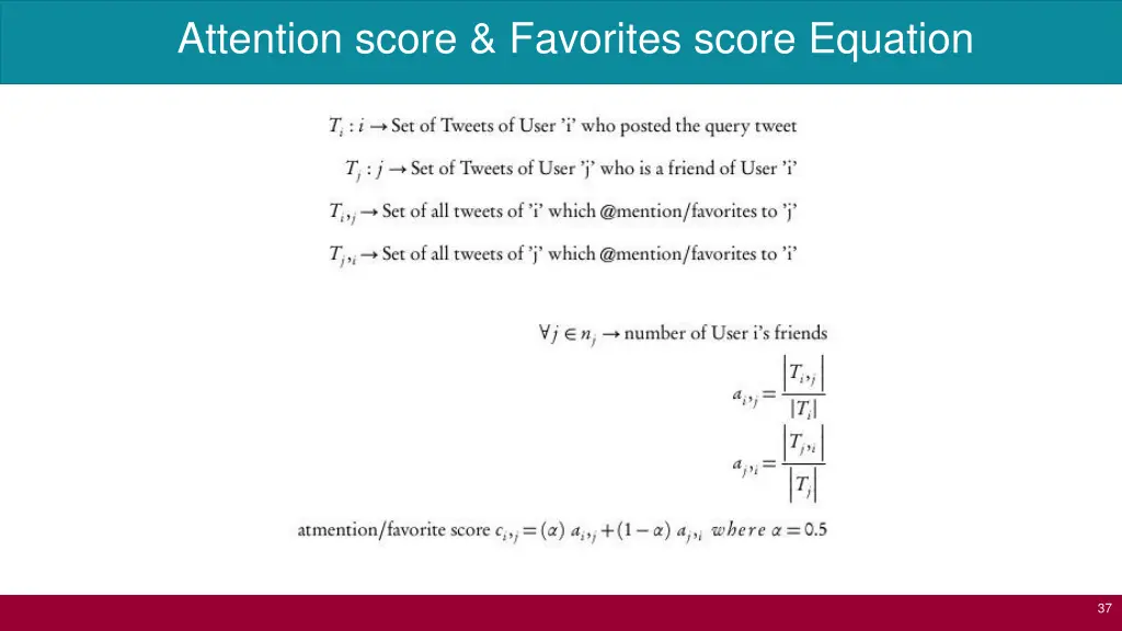 attention score favorites score equation