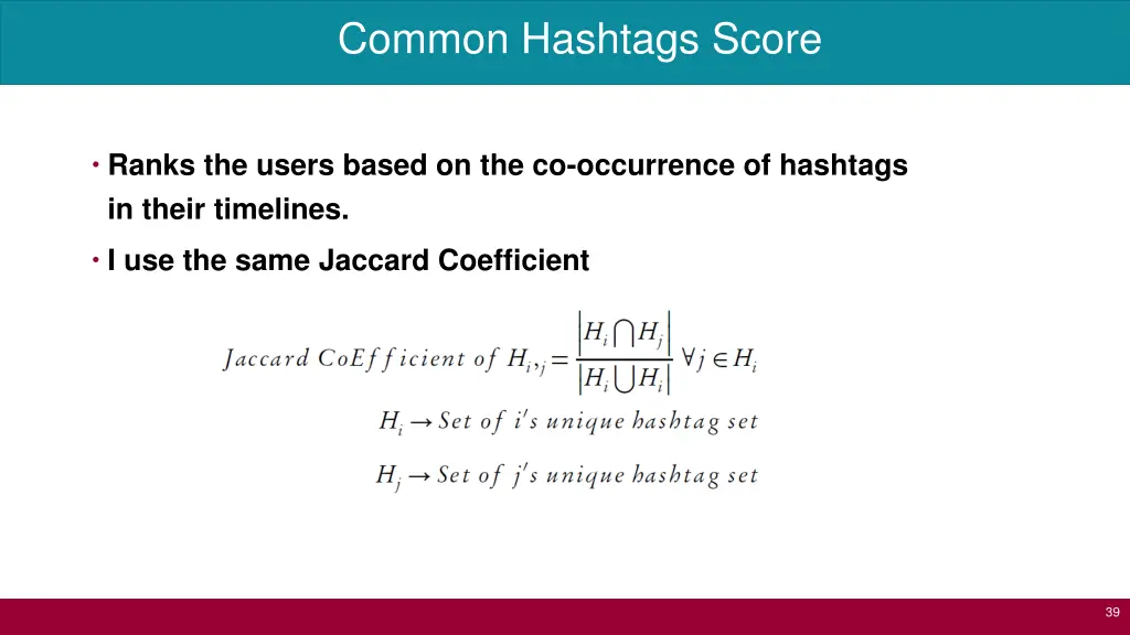 common hashtags score