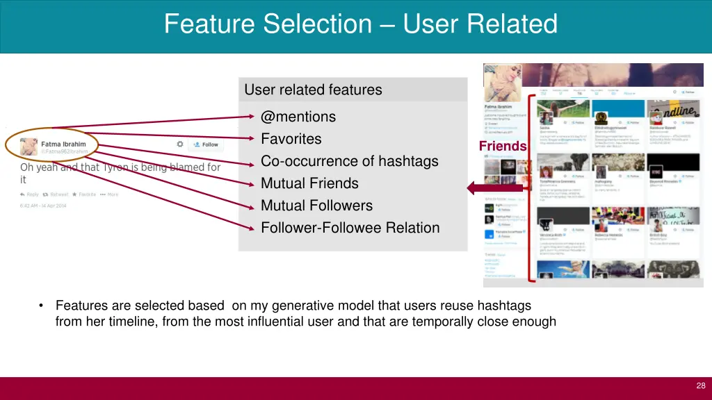 feature selection user related