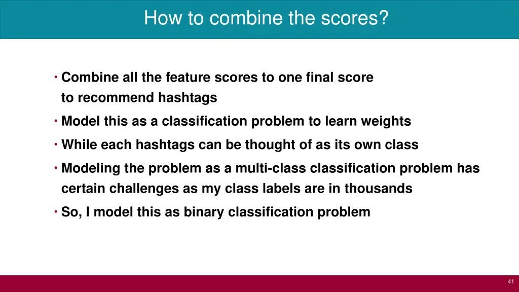 how to combine the scores