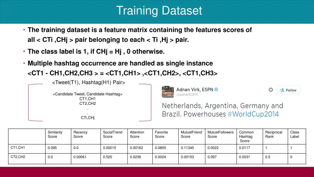 training dataset