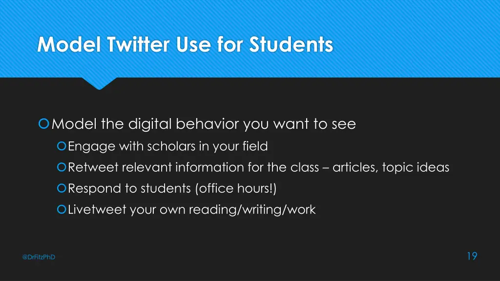 model twitter use for students