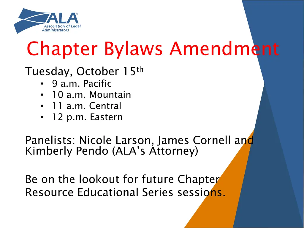 chapter bylaws amendment tuesday october