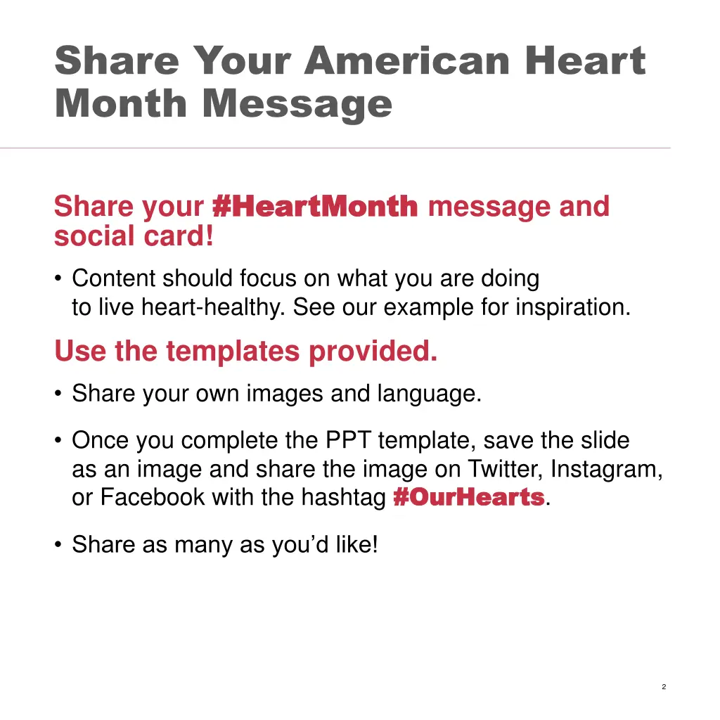 share your american heart month message