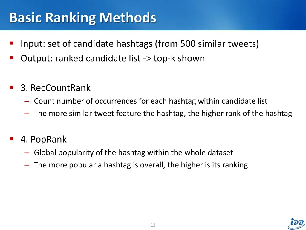 basic ranking methods 1