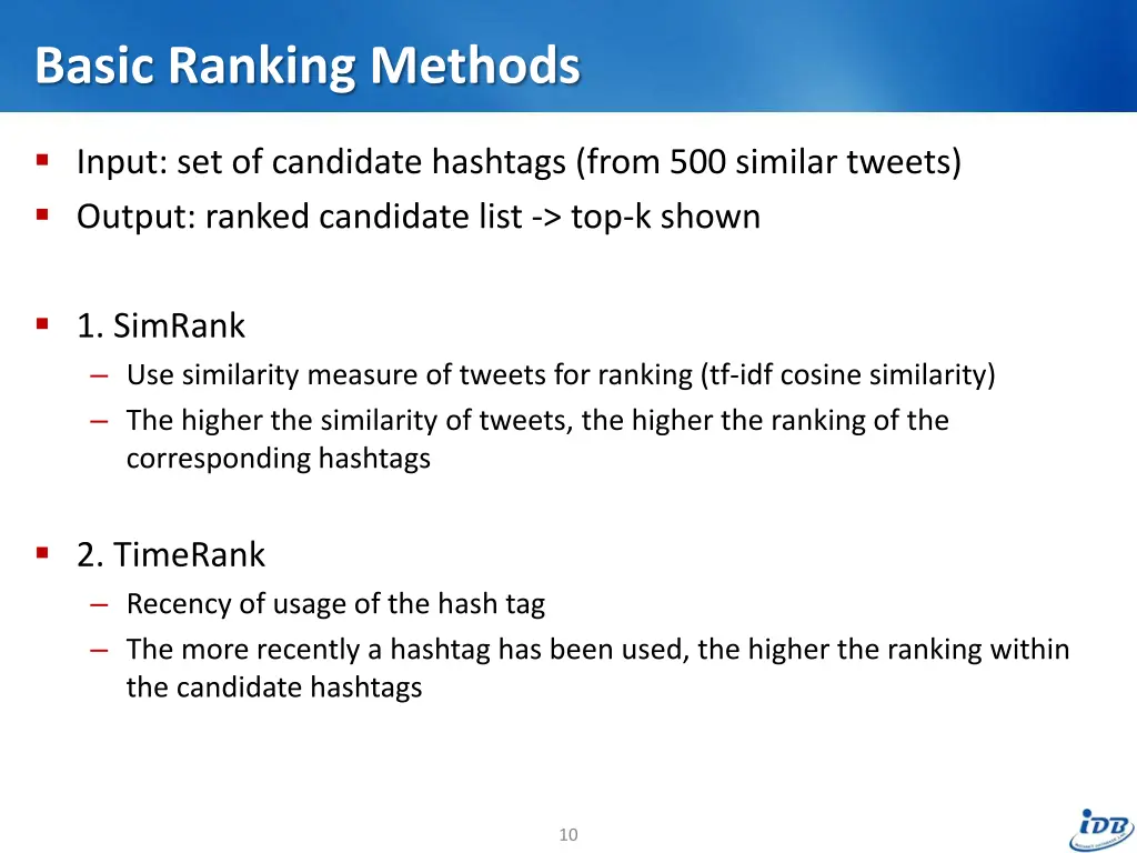 basic ranking methods