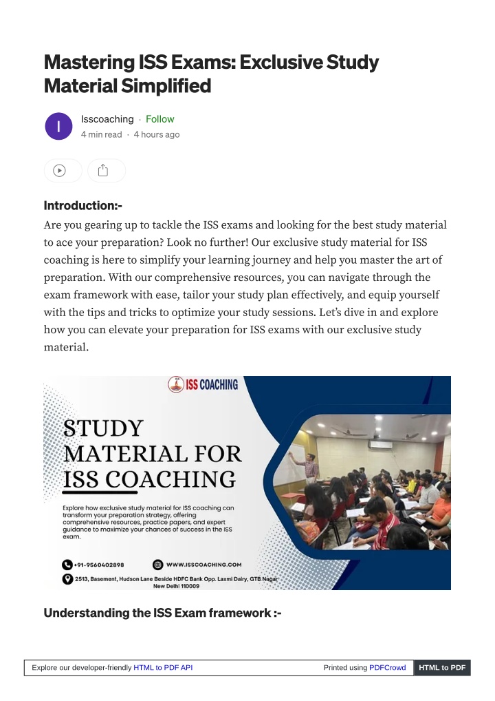 mastering iss exams exclusive study material