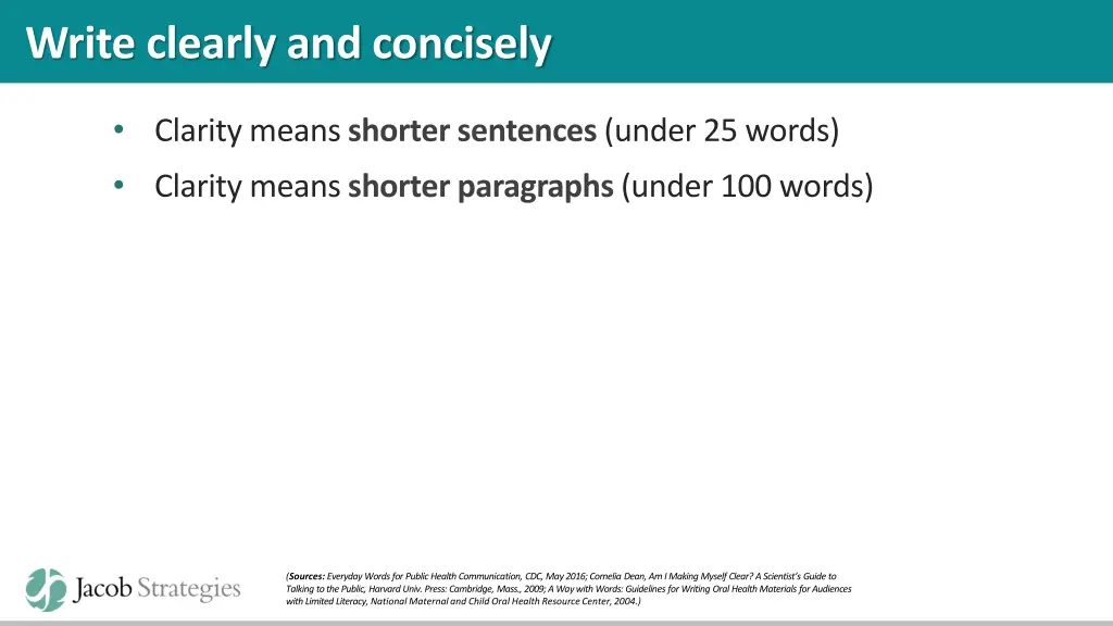 write clearly and concisely 1