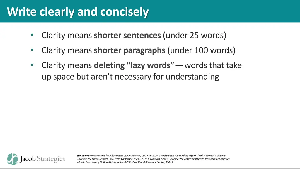 write clearly and concisely 2